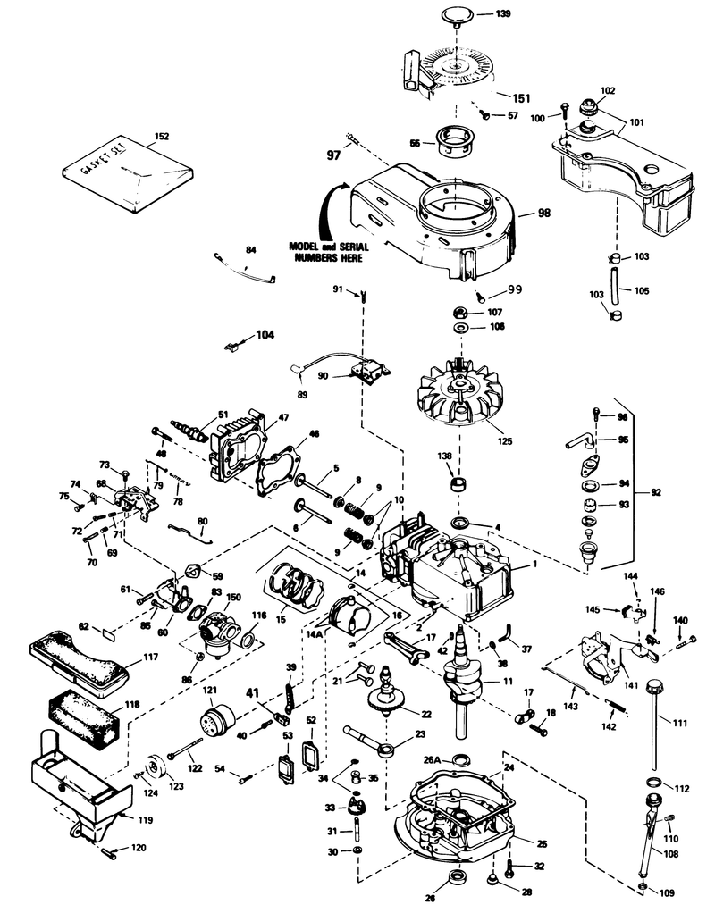 Engine Tecumseh Model No Tvs100 44012b