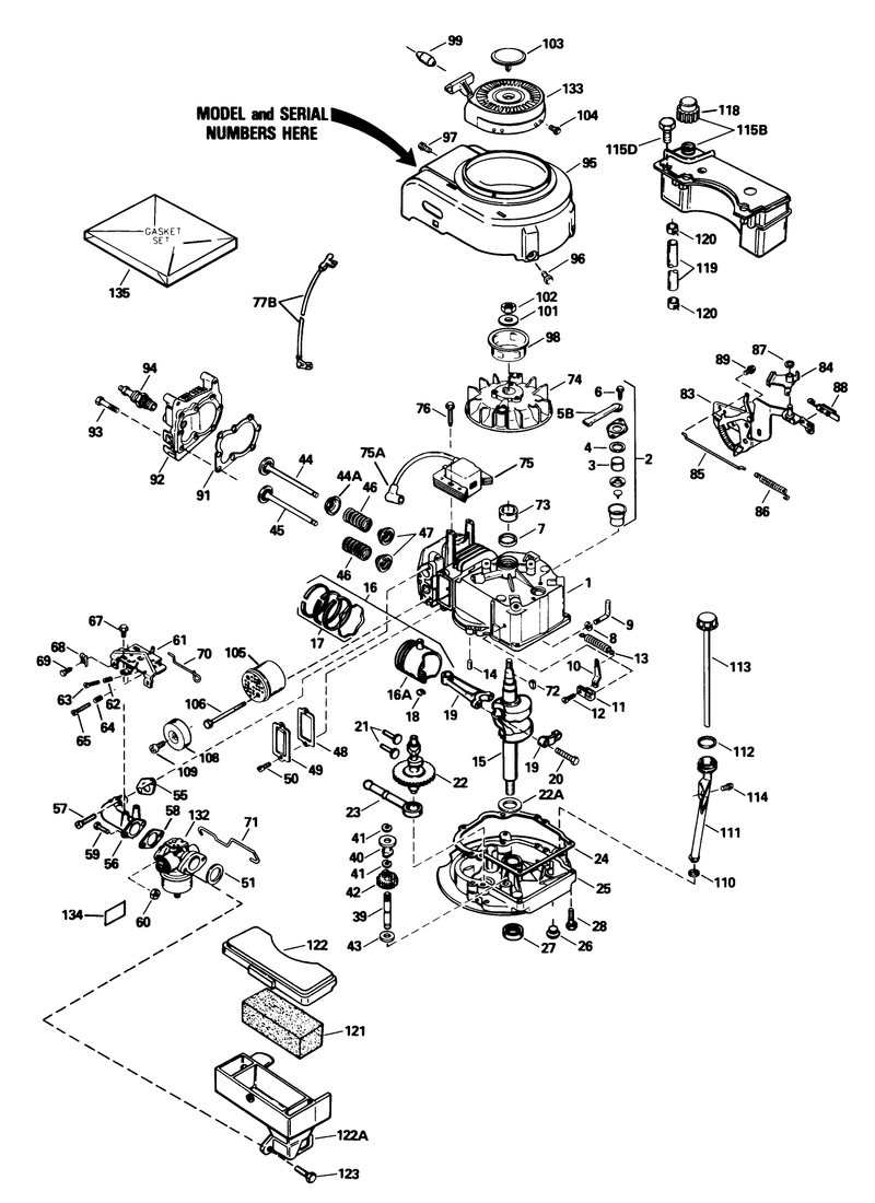 Engine Tecumseh Model No Tvs100 44016b