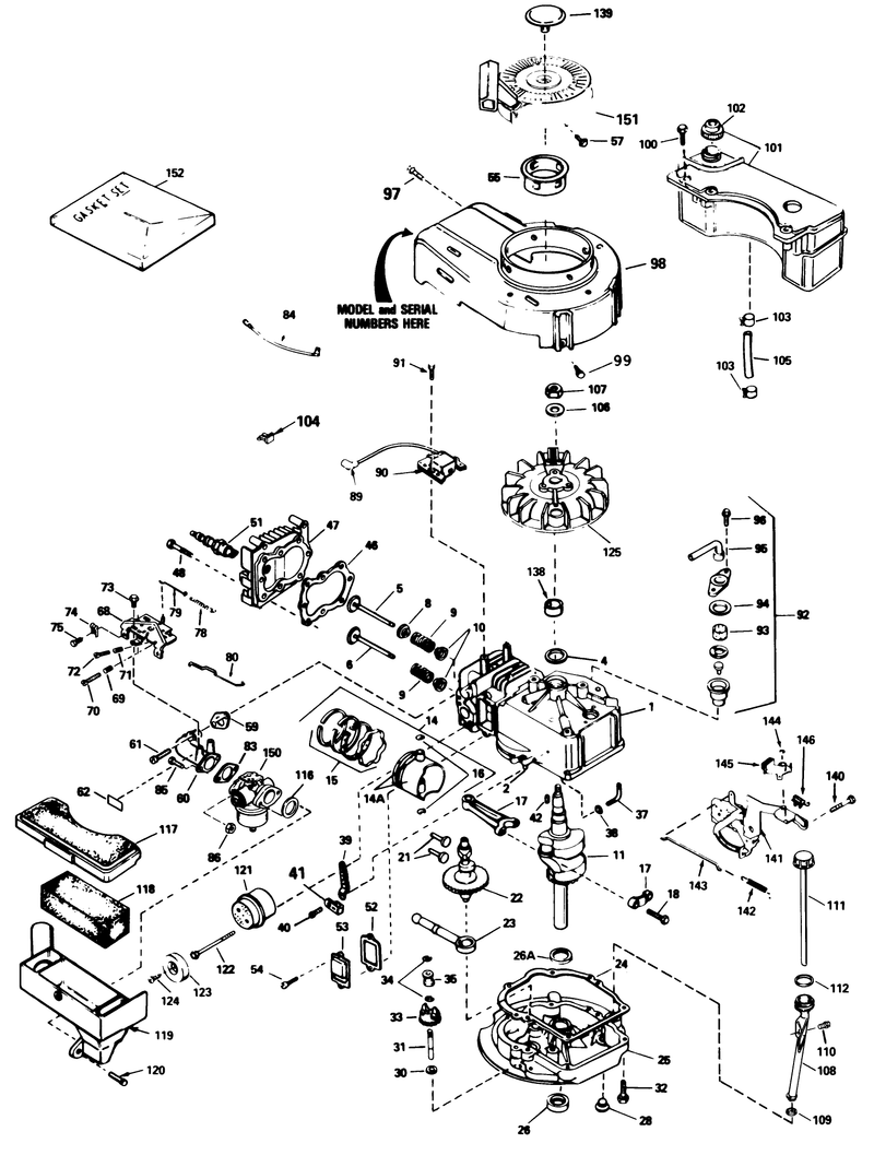 Engine Tecumseh Model No Tvs100 44012b