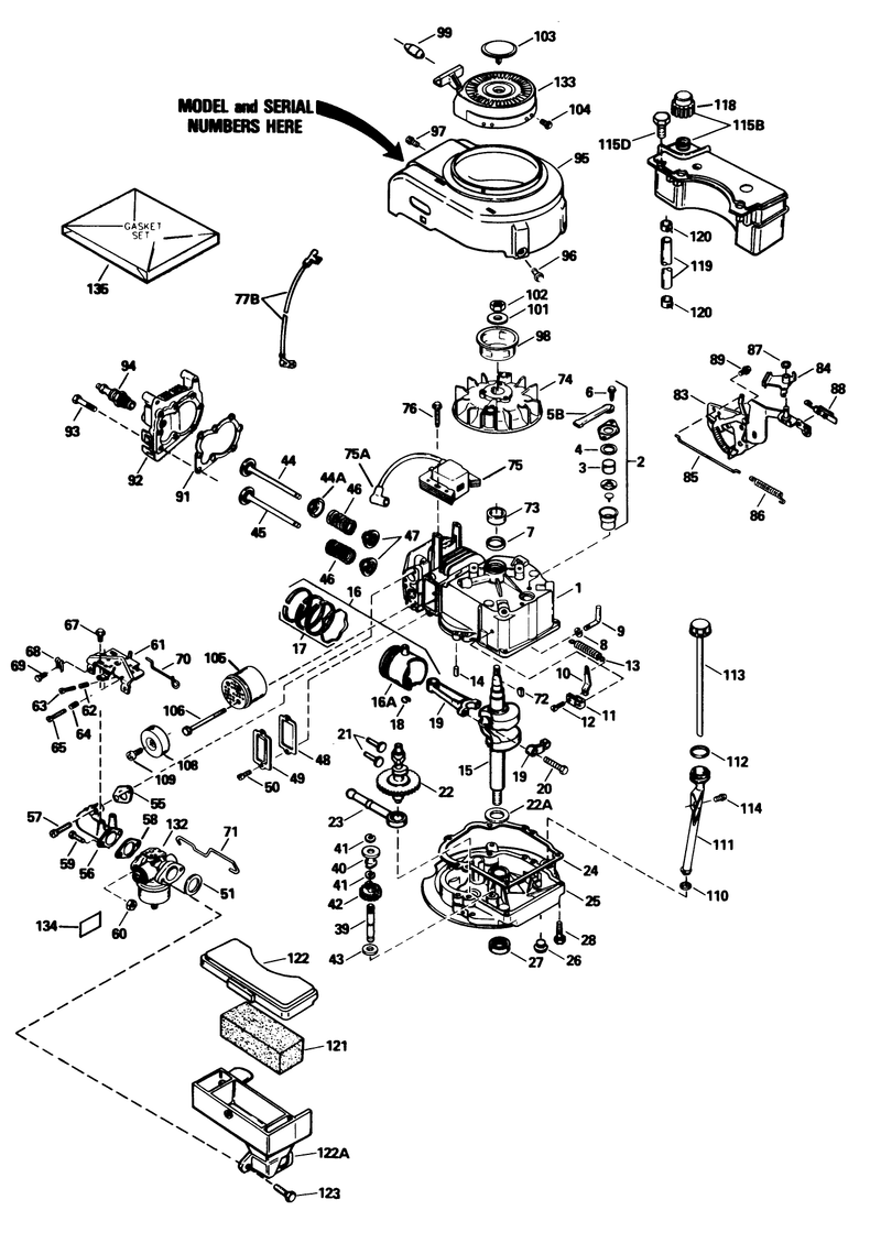 Engine Tecumseh Model No Tvs100 44016b