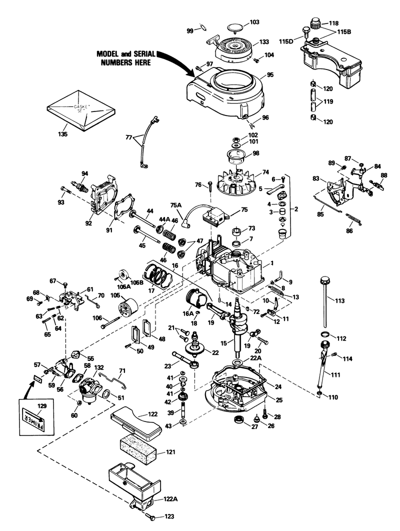 Engine Tecumseh Model No Tvs100 44021b