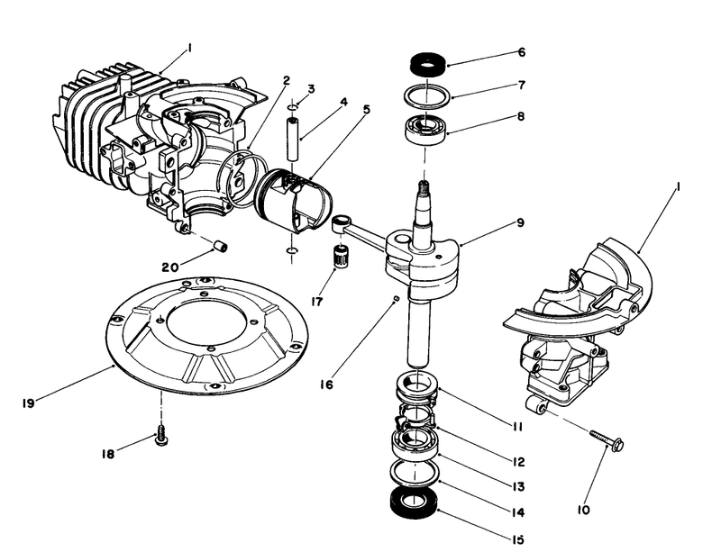 Crankshaft Assembly Engine 47pe 4 used On Units With Serial No6000101 6002073 Engine 47pf 5 used On Units With Serial No 6002074 and Up
