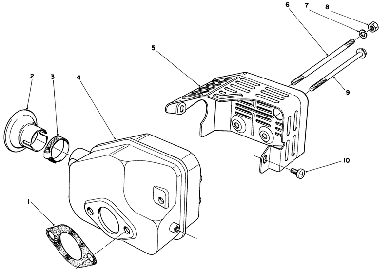 Muffler Assembly Engine 47pe 4 used On Units With Serial No 6000101 6002073 Engine 47pf 5 used On Units With Serial No 6002074 and Up
