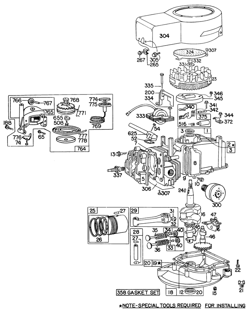 Engine Briggs and Stratton Model 92908 1746 01
