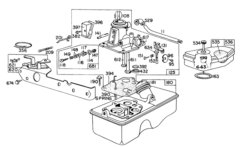 Carburetor Assembly Engine Briggs and Stratton Model No 92908 1841 01