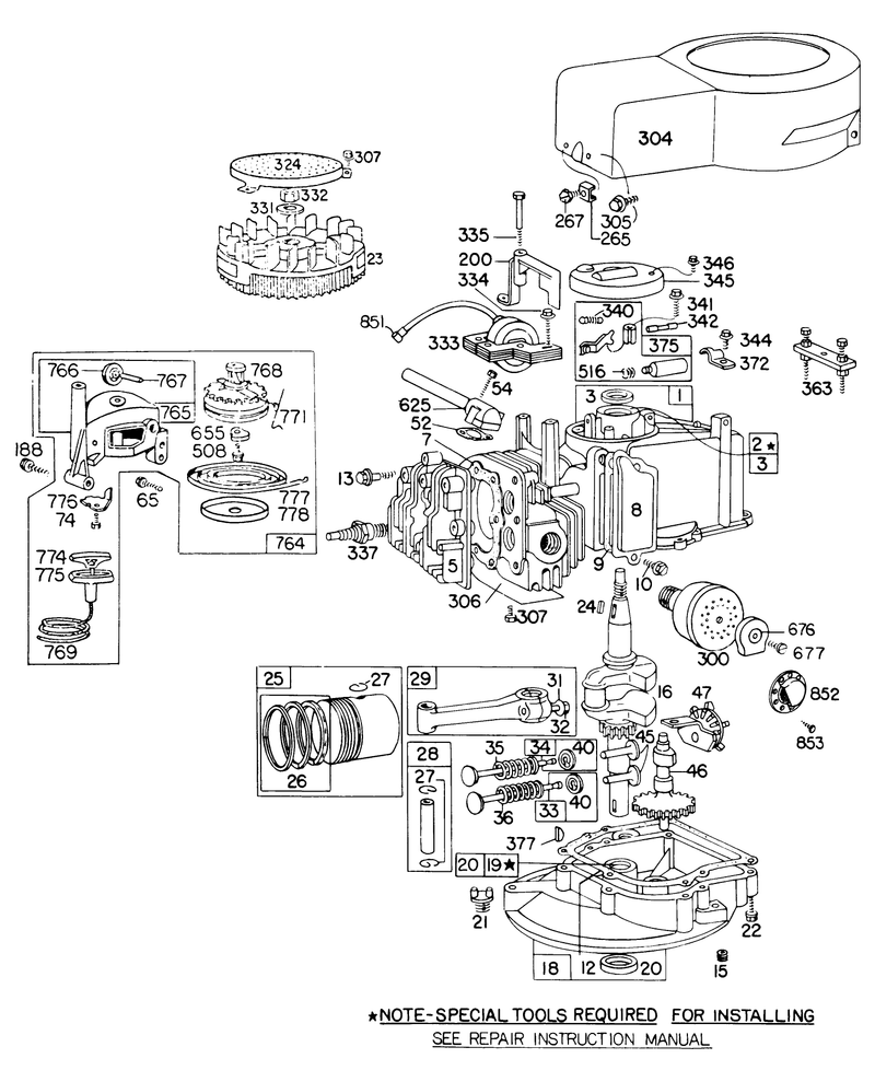 Engine Briggs and Stratton Model No 92908 1841 01