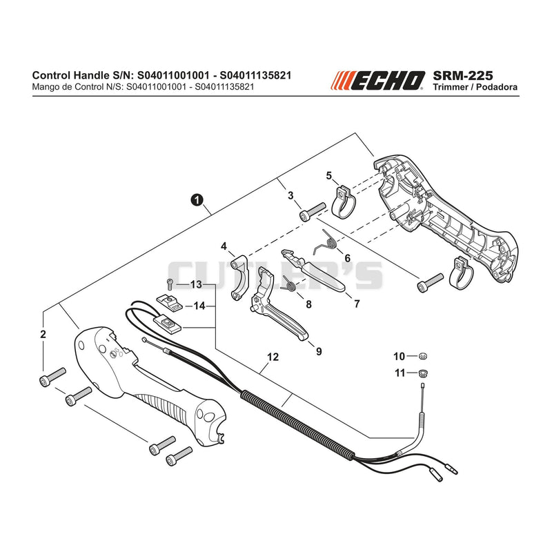 Control Handle S/N S04011001001 - S04011135821