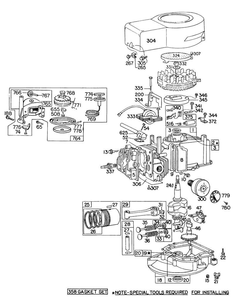 Engine Briggs and Stratton Model 92908 1845 01