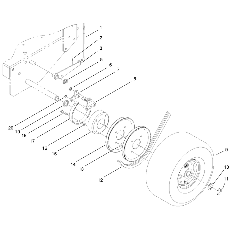 Brake Wheel Pulley and Wheel Assembly