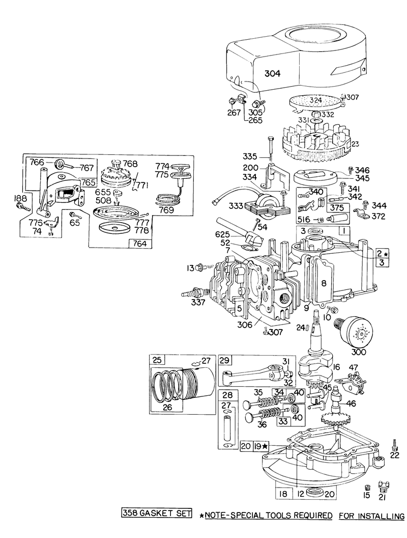 Engine Briggs and Stratton Model 92908 1756 01