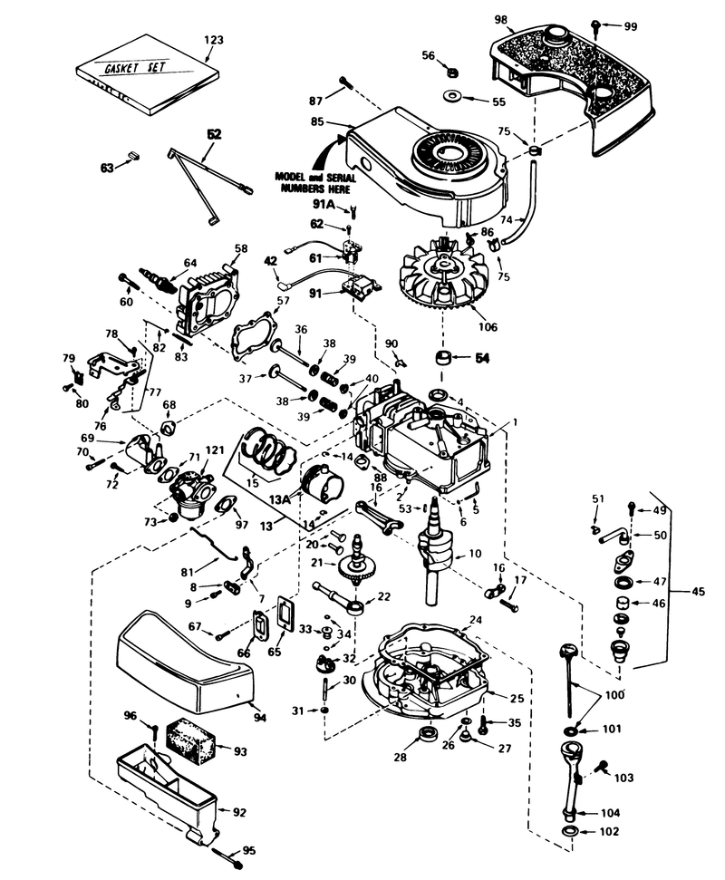 Engine Tecumseh Model No Tnt 100 10084e