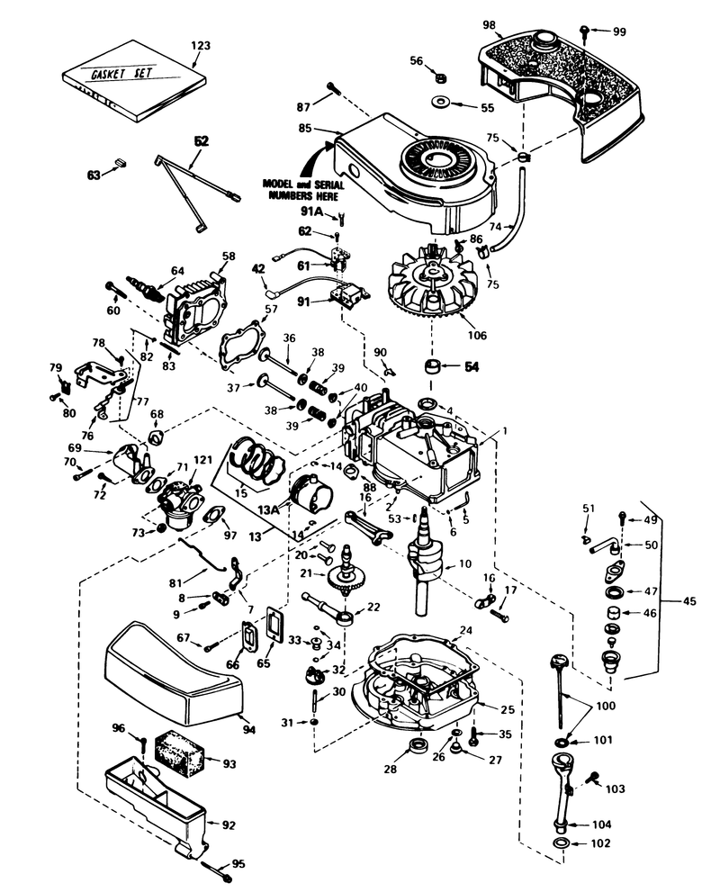 Engine Tecumseh Model No Tnt 100 10084e