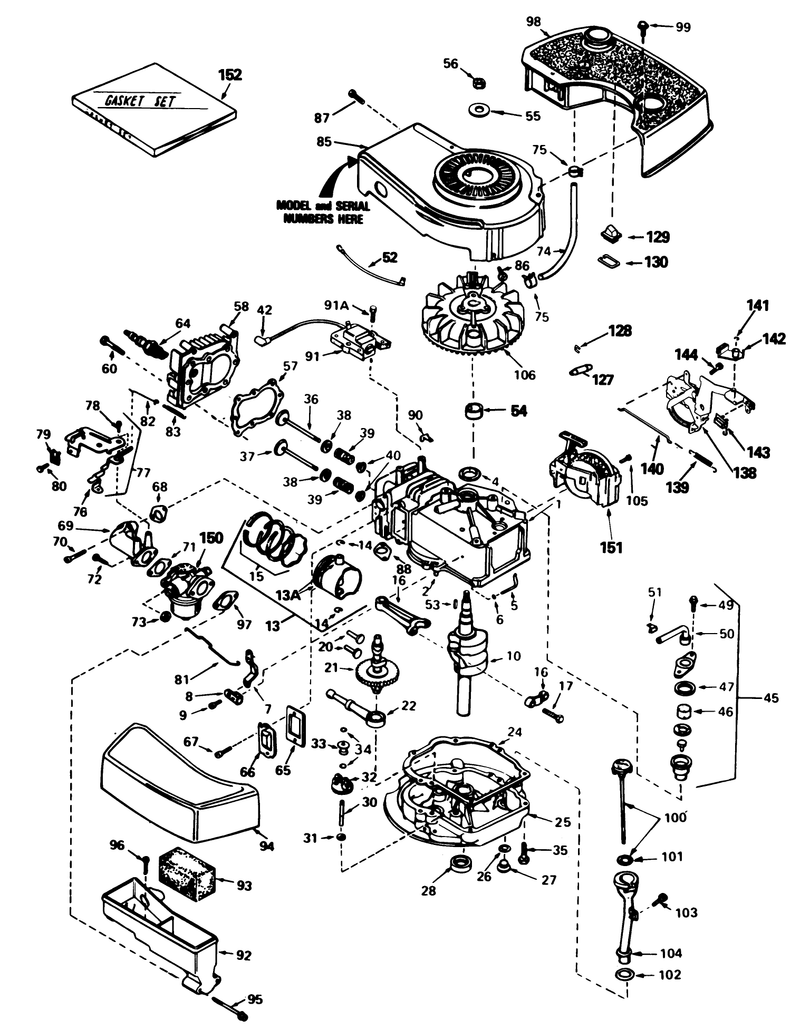 Engine Tecumseh Model Tnt100 10085e