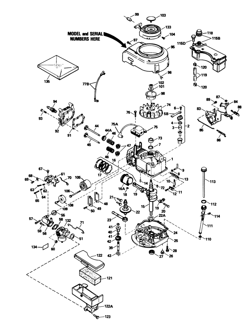 Engine Tecumseh Model No Tvs100 44016b