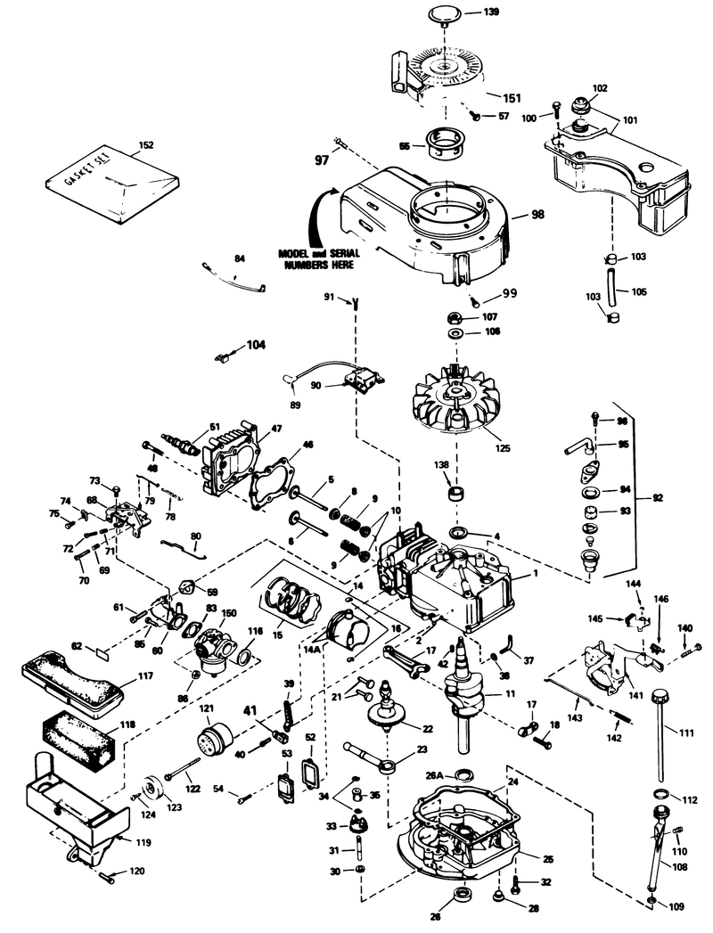 Engine Tecumseh Model No Tvs100 44012b