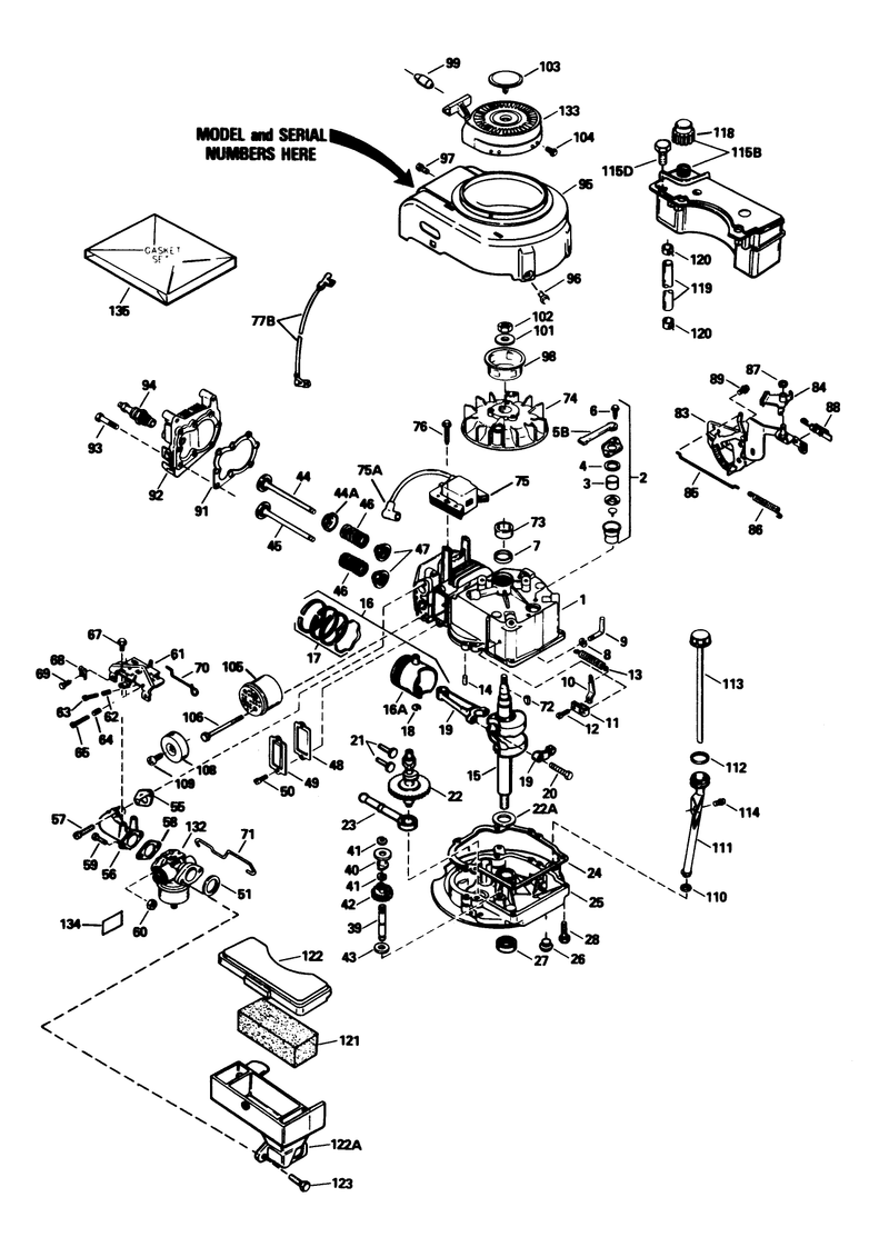 Engine Tecumseh Model No Tvs100 44016b