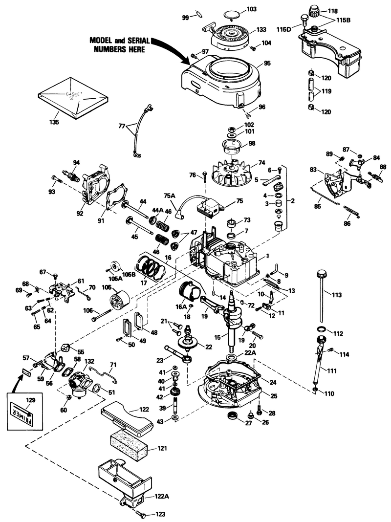 Engine Tecumseh Model No Tvs100 44021b