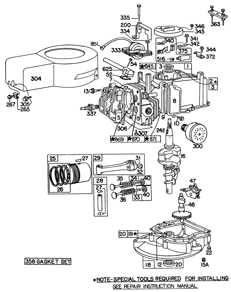 Briggs and Stratton Engine Model No 92908 2059 01 Briggs and Stratton Engine Model No 93508 0198 01 21in Hand