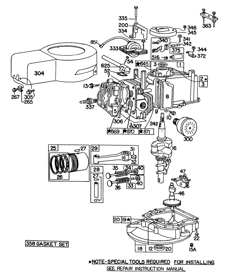 Briggs and Stratton Engine Model No 92908 2055 01 Briggs and Stratton Engine Model No 93508 0197 01