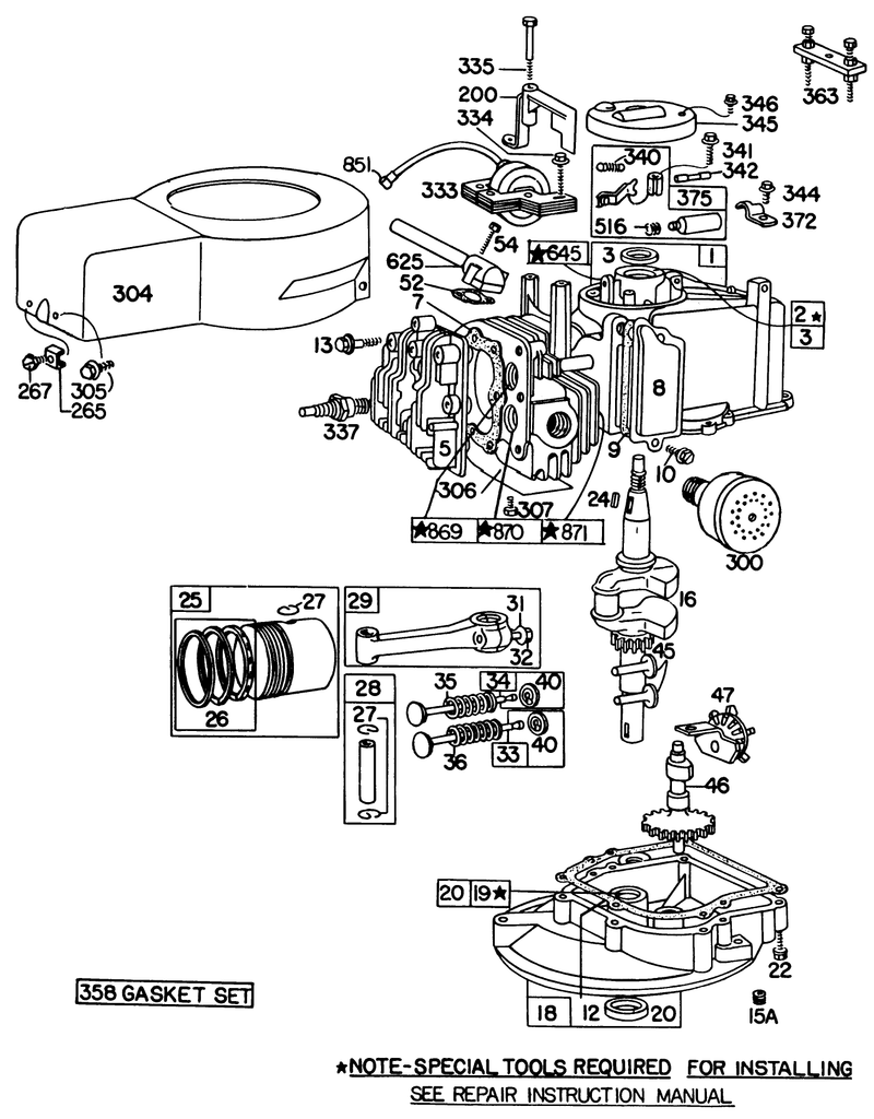 Briggs and Stratton Engine Model No 92908 2055 01