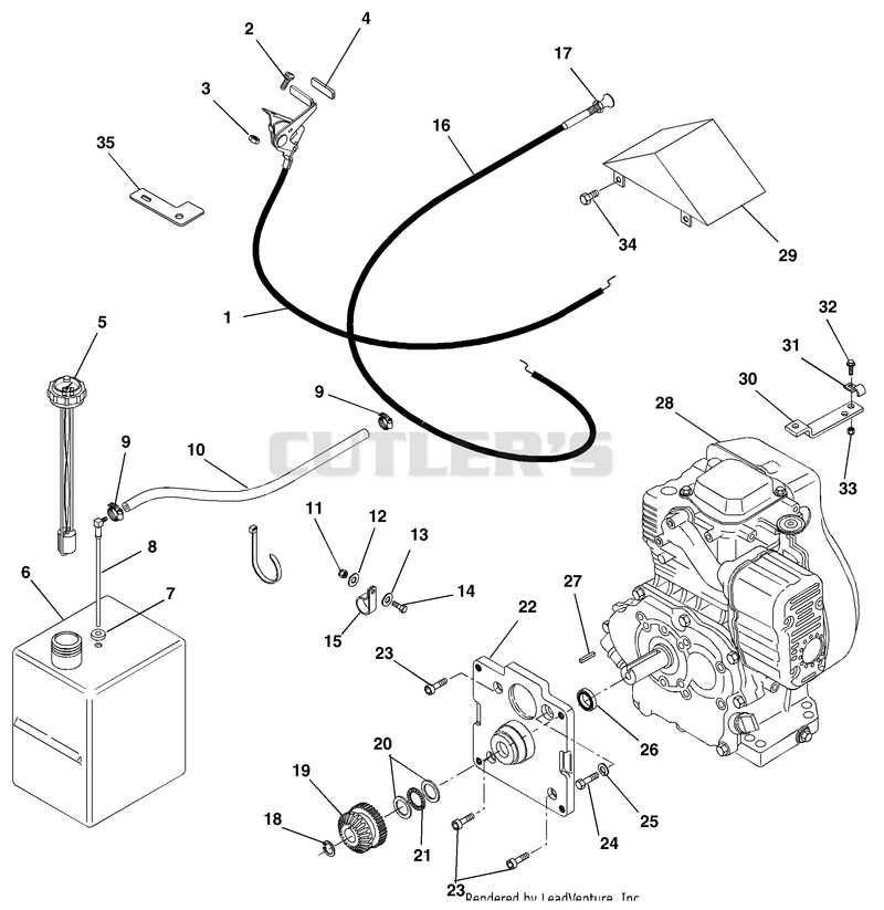 Engine, Fuel And Exhaust System - Robin - 13.5 HP