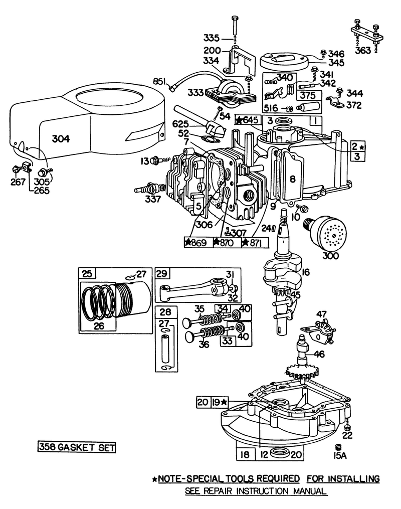 Briggs and Stratton Engine Model No 92908 2055 01