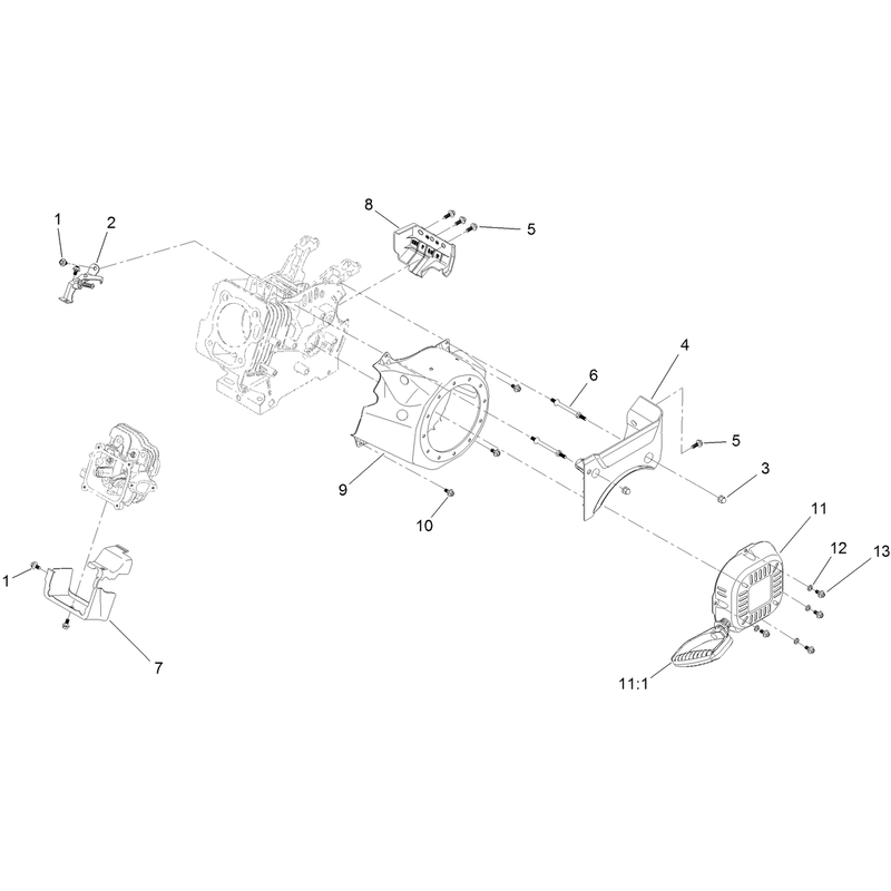 Blower Housing and Shrouds Assembly