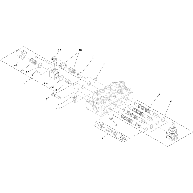 Four Spool Hydraulic Valve Assembly No. 105-8377