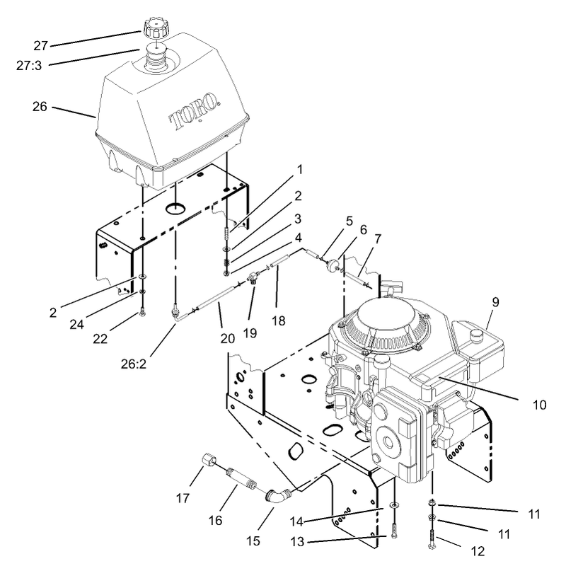 Engine and Fuel System Assembly