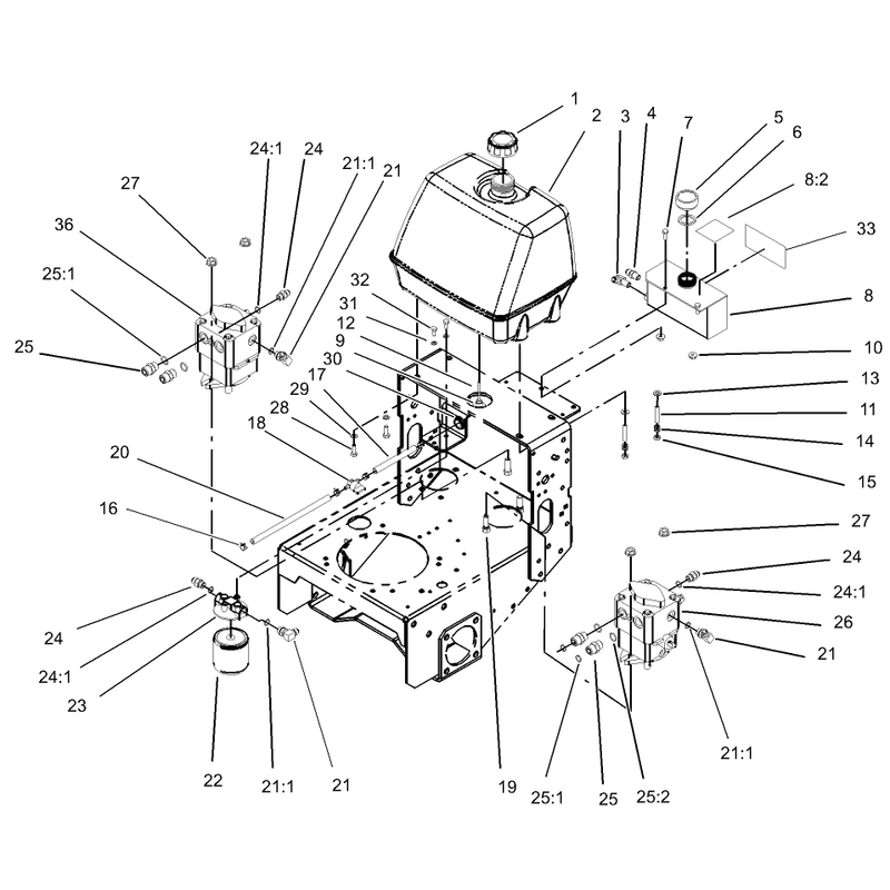 Fuel Tank Hydraulic Tank Pump and Filter Assembly
