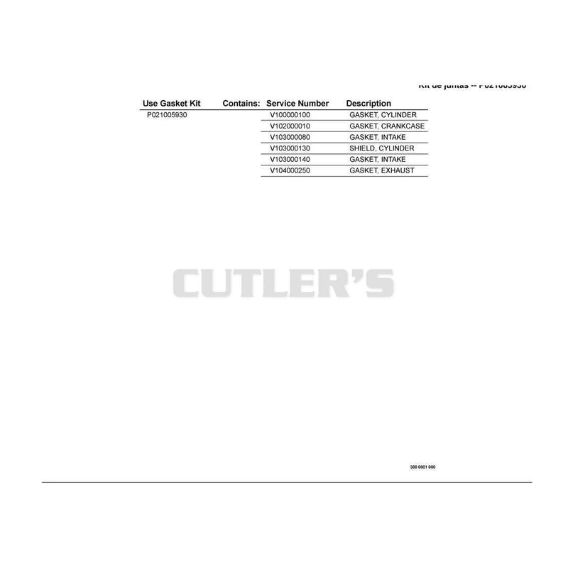 Gasket Kit -- P021005930