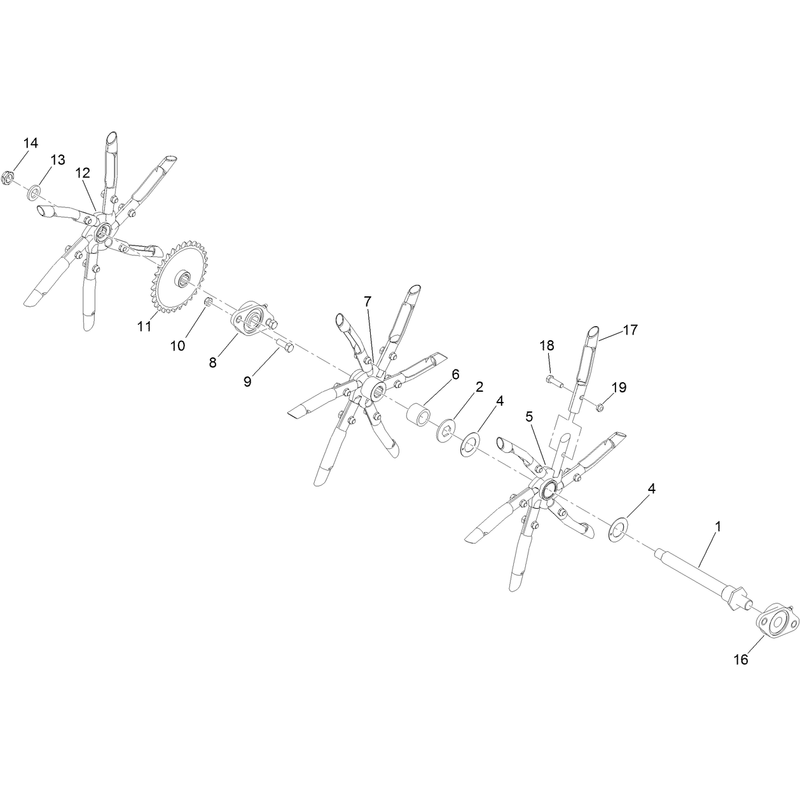Right Hand Tine Wheel Assembly No. 126-9551