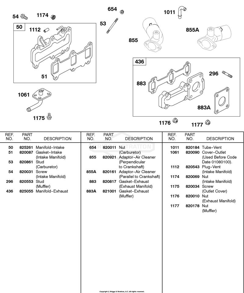 Exhaust Manifold, Intake Manifold, A/C Adaptors