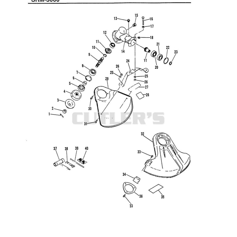 Gear Housing Asy Includes Items 1 - 18, 20 - 23