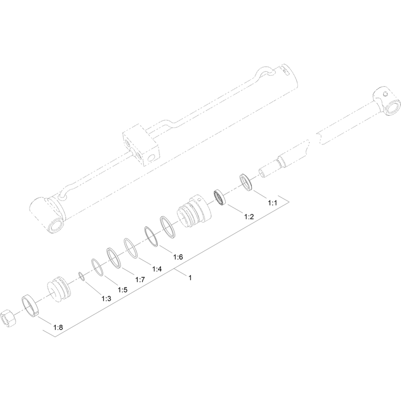 Left Hand Hydraulic Lift Cylinder Assembly No 104-6267