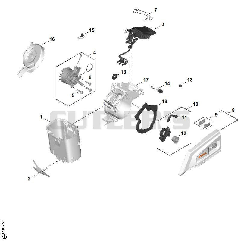 Electric motor, Electronic module, Chain sprocket cover