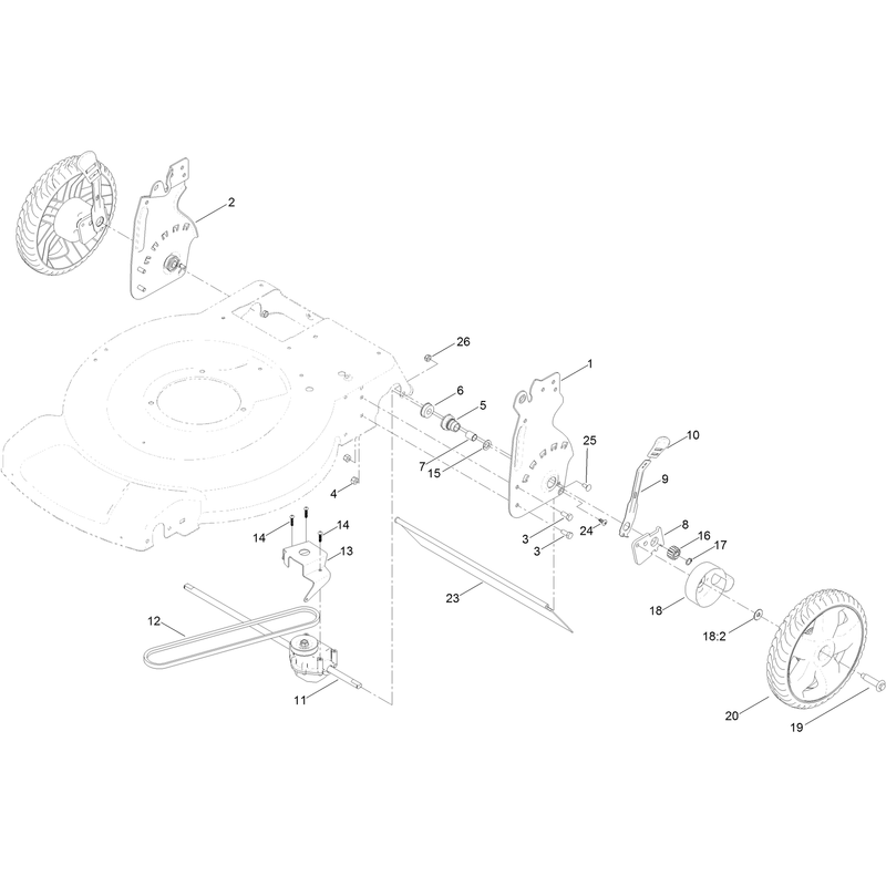 Rear Wheel and Height of Cut Assembly