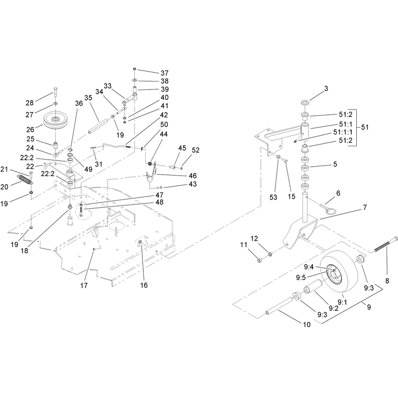 Idler Arm and Caster Wheel Assembly