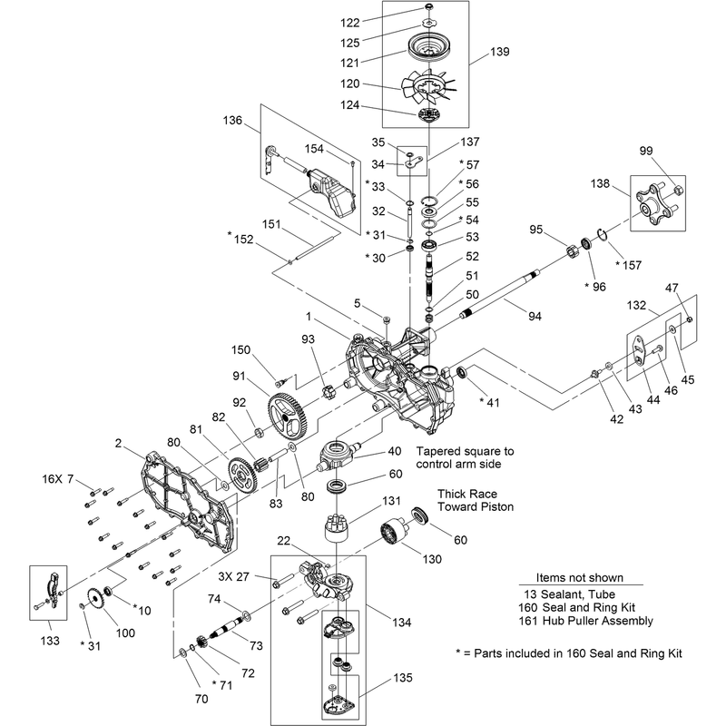 Left Hand Hydro Transaxle Assembly No. 119-3330