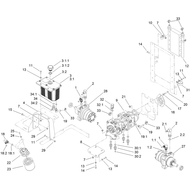 Hydraulic Tank Pump and Motor Assembly