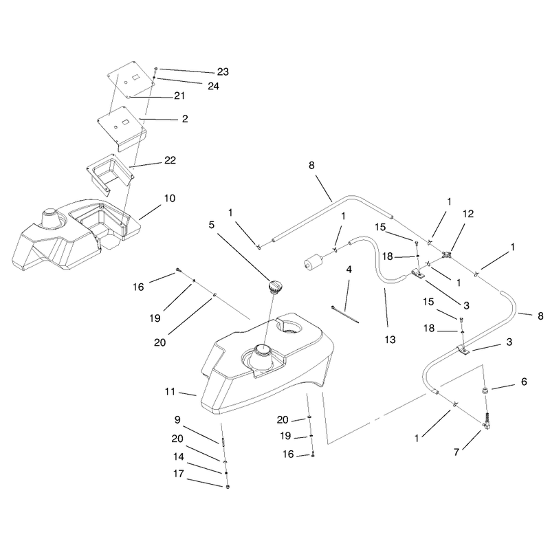 Tank and Fuel Lines Assembly