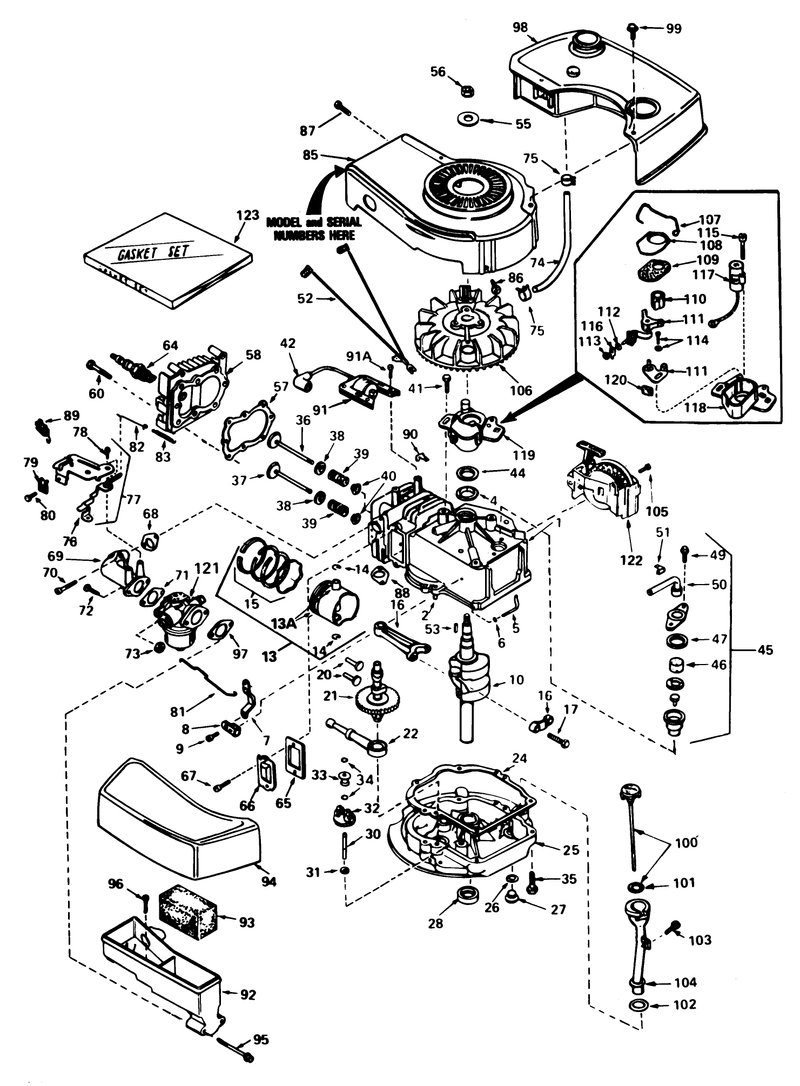 Engine Tecumseh Model No Tnt 100 10081d