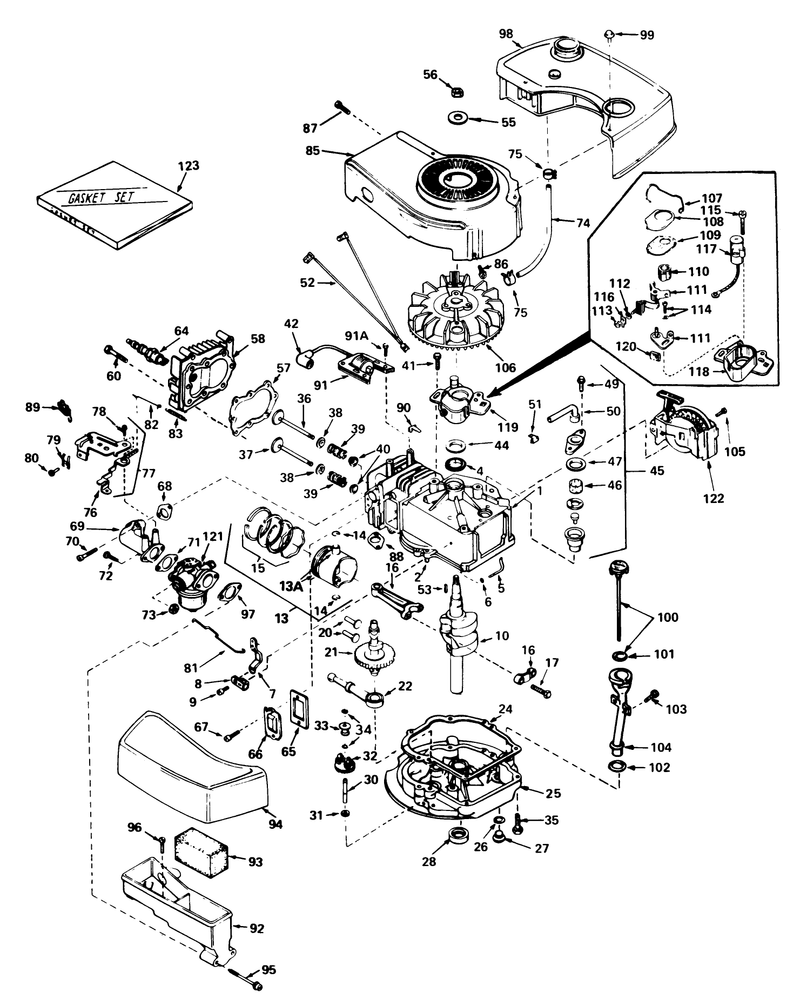 Engine Tecumseh Model No Tnt 100 10070c