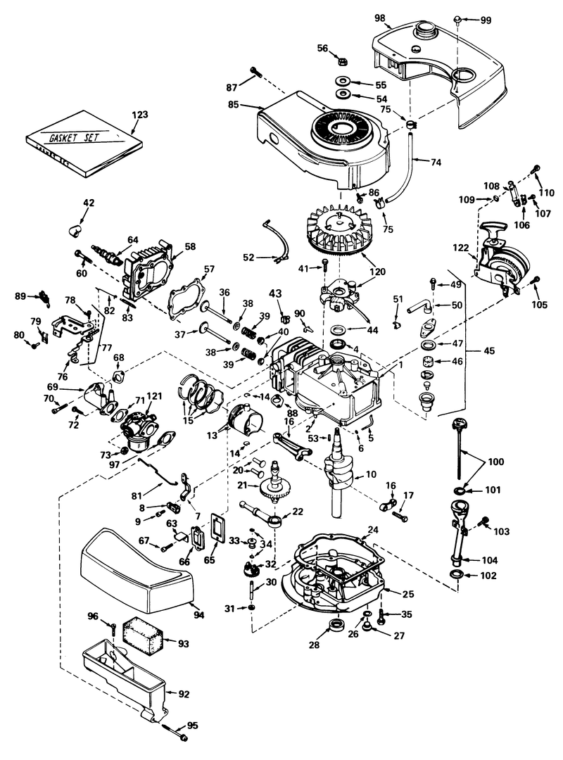 Engine Tecumseh Model Tnt 100 10049b