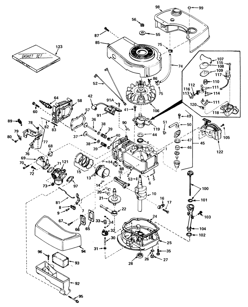 Engine Tecumseh Model Tnt 100 10049c