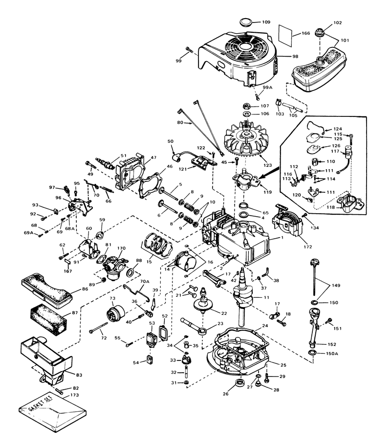 Engine Tecumseh Model Tvs 90-43007a