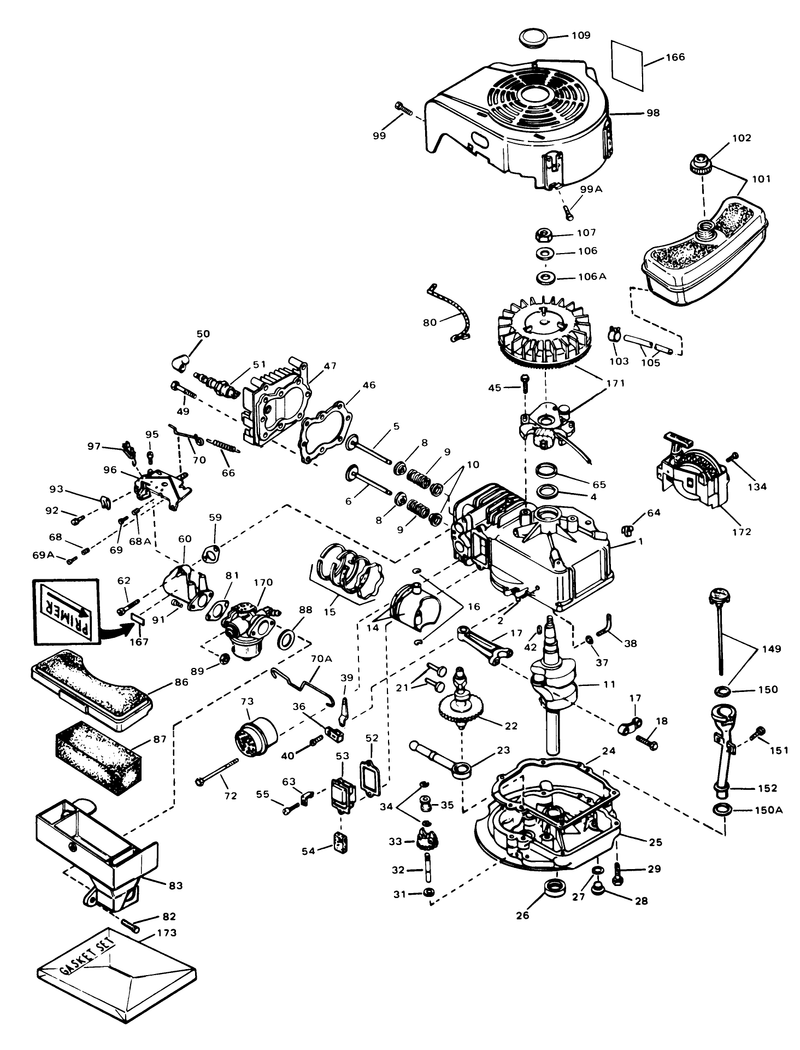 Engine Tecumseh Model Tvs 90 43007