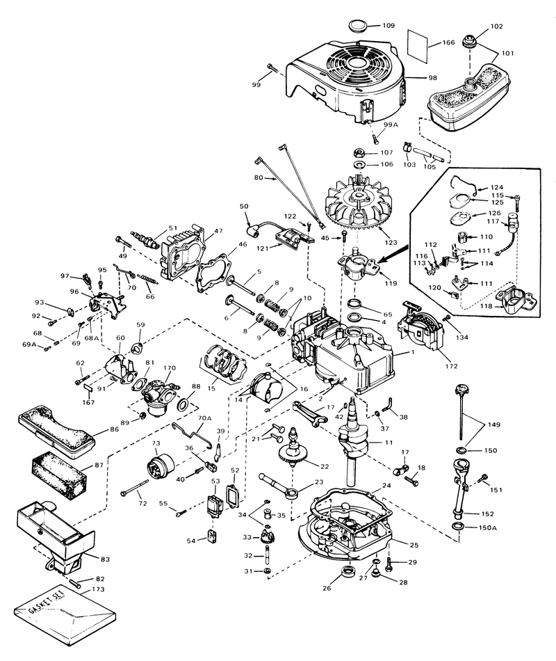 Engine Tecumseh Model Tvs 90 43007a