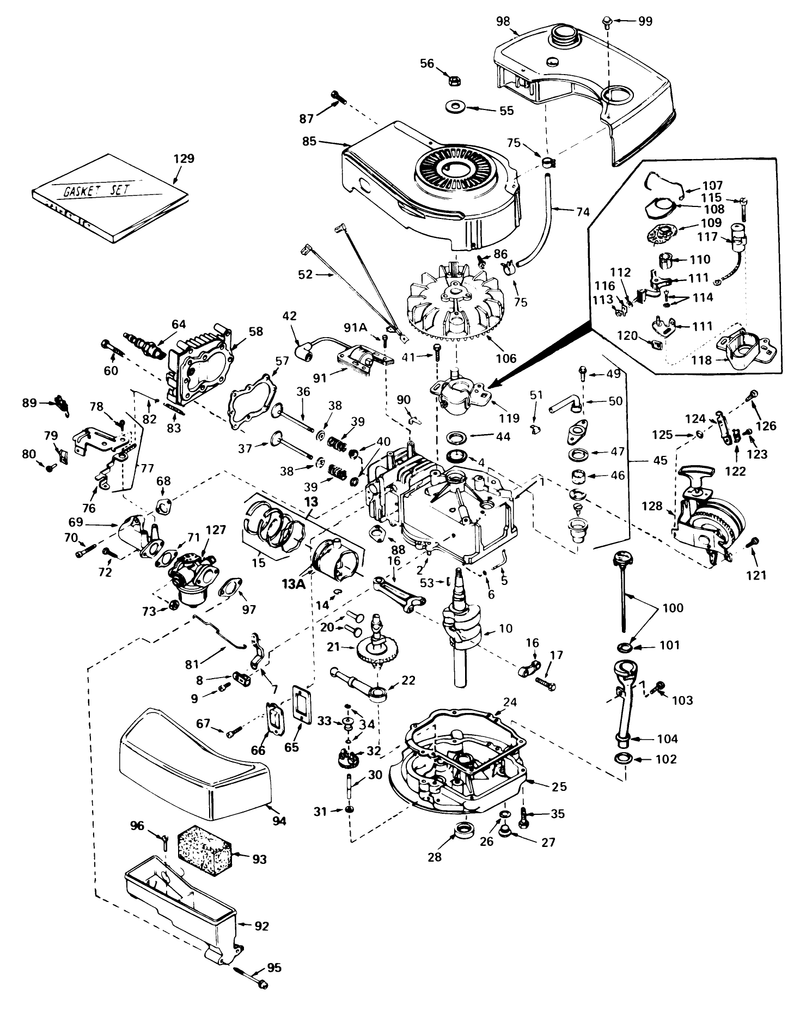 Engine Tecumseh Model No Tnt 100 10072c