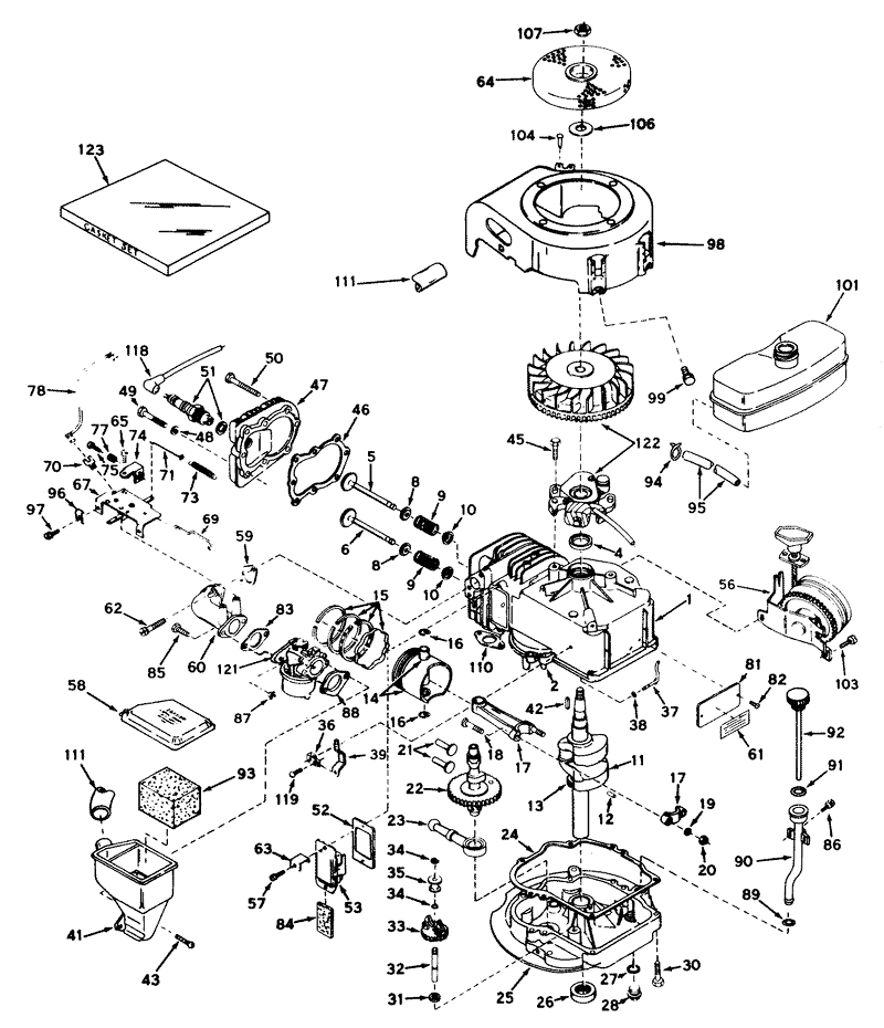 Engine Tecumseh Model No Lav30 30481k
